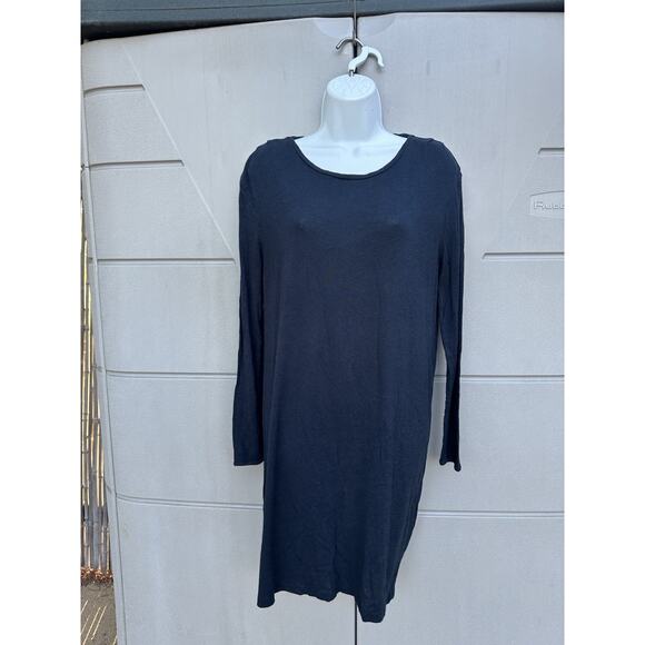A.P.C Black Knit Long Sleeves Shift Dress Sz S Basic Quiet Luxury Minimalist Chi - Picture 5 of 10